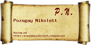 Pozsgay Nikolett névjegykártya